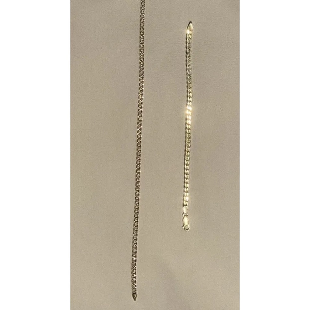 Mens 22 Inch Diamond Cut Sterling Silver Chain and 7  1/2 inch silver braclet
